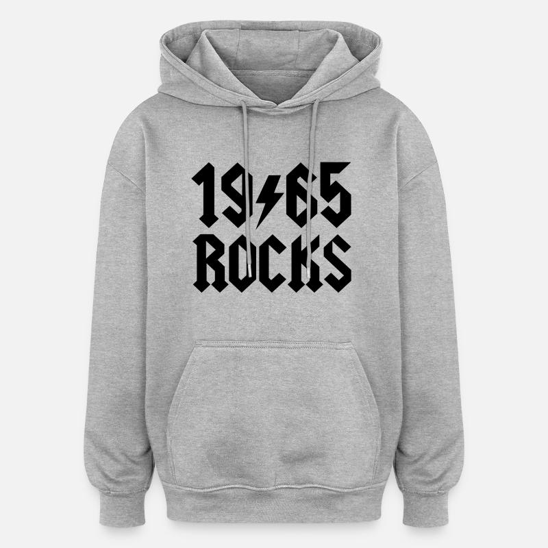 1965 - Sweat à capuche oversize unisexe - gris chiné