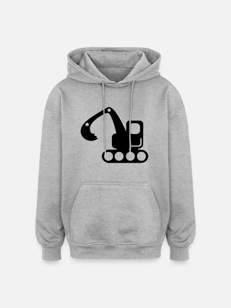 Bagger - Oversized Unisex Hoodie - Grau meliert