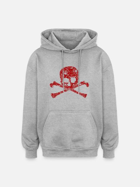 Gamer skull - Oversized Unisex Hoodie - Grau meliert