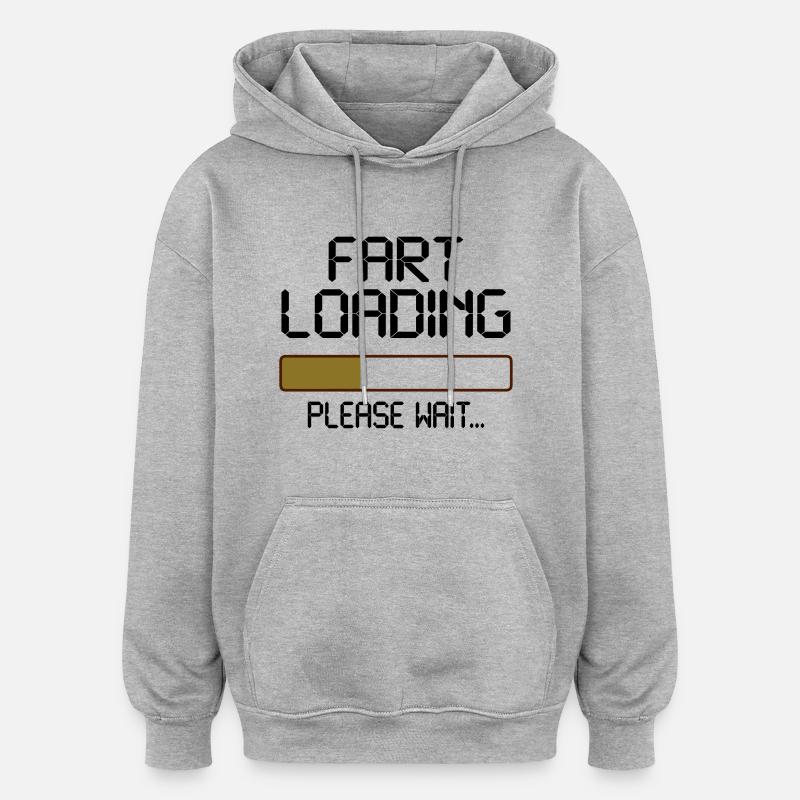 fart loading - Sweat à capuche oversize unisexe - gris chiné
