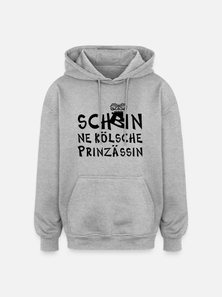 kölsche Prinzessin - Oversized Unisex Hoodie - Grau meliert