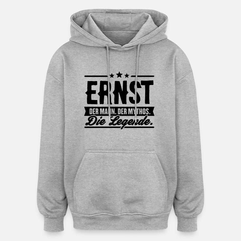 Mann Mythos Legende Ernst - Oversized Unisex Hoodie - Grau meliert