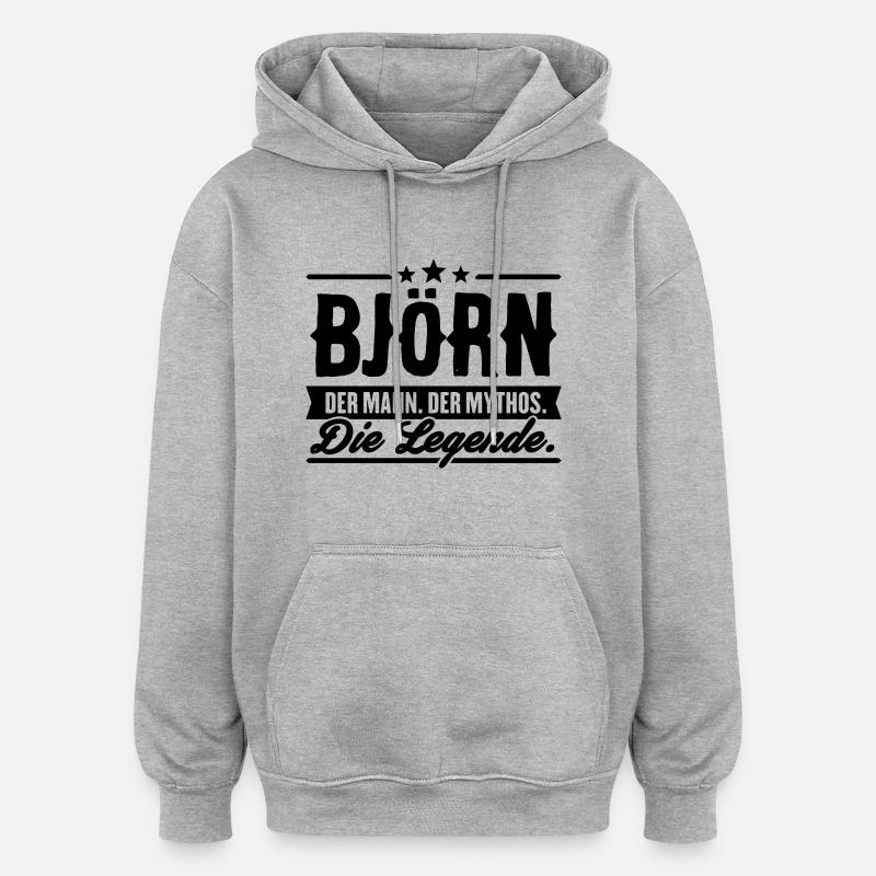 Man Myth Legend Björn - Sweat à capuche oversize unisexe - gris chiné
