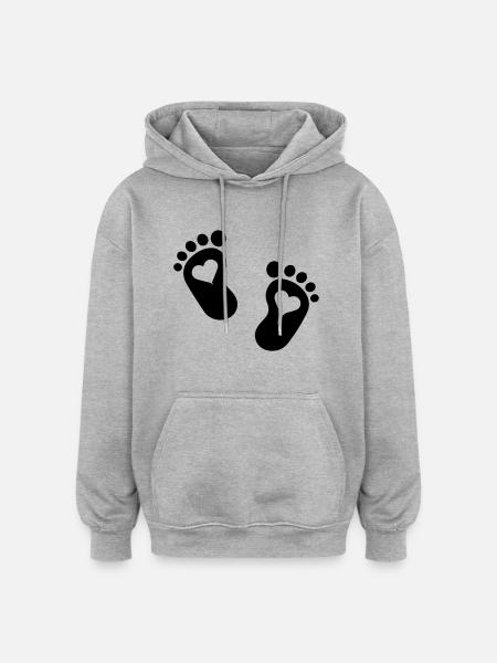 babyfeets - Oversized Unisex Hoodie - Grau meliert