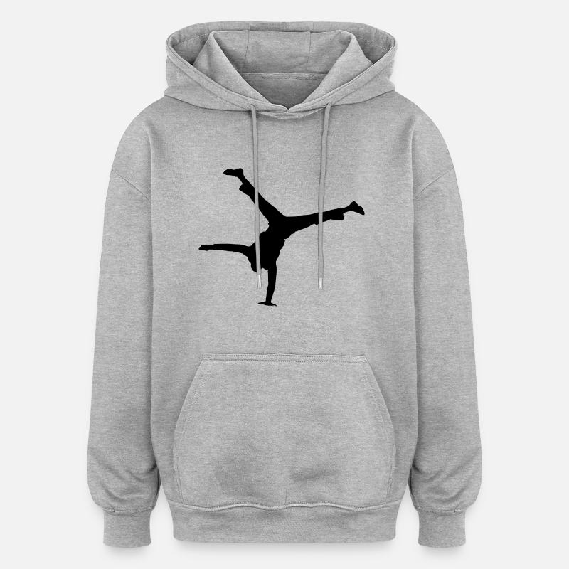 Danseuse de ballet vecteur Silhouette - Sweat à capuche oversize unisexe - gris chiné