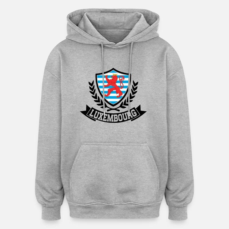 Luxembourg - Sweat à capuche oversize unisexe - gris chiné