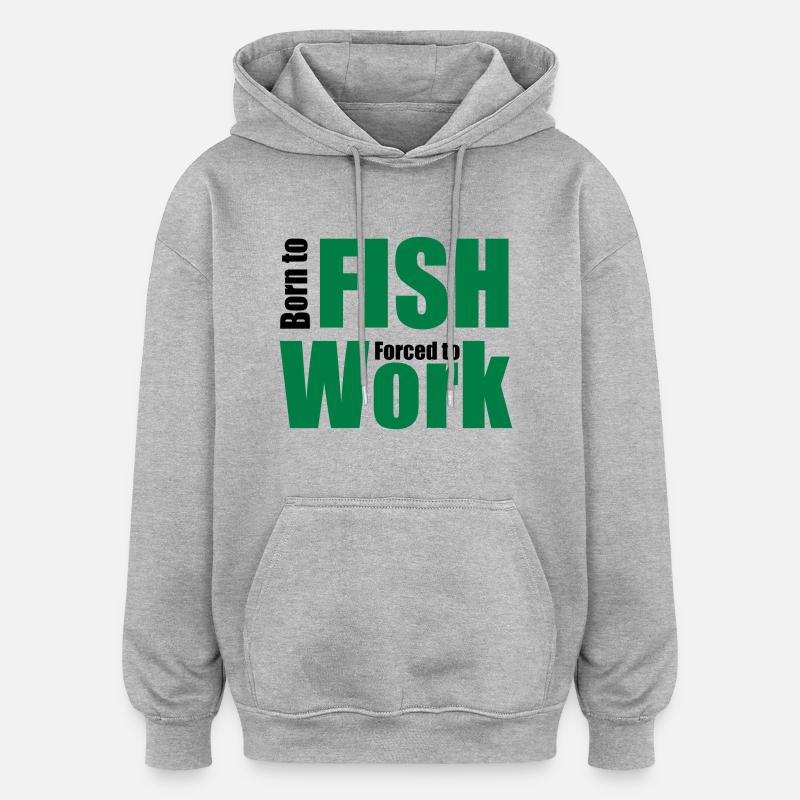 peche - Sweat à capuche oversize unisexe - gris chiné