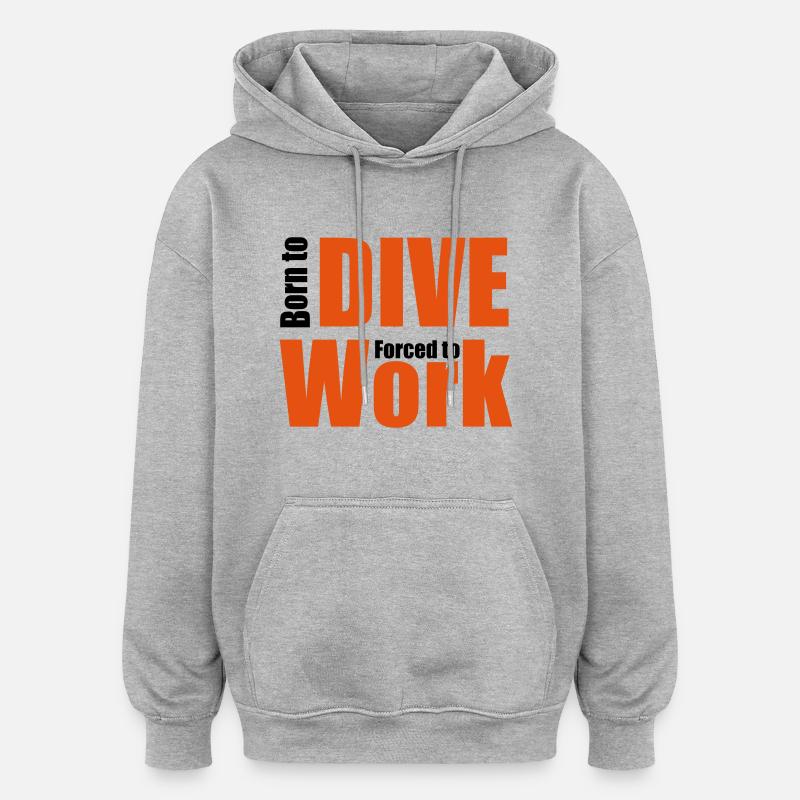 plongée - Sweat à capuche oversize unisexe - gris chiné