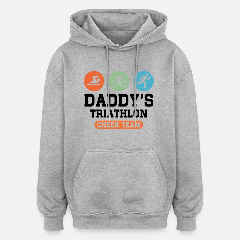 Triathlon Cheer Team - Sweat à capuche oversize unisexe - gris chiné