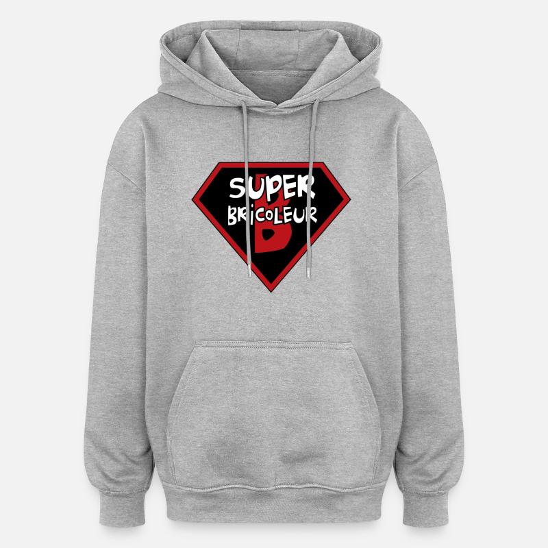 Super Bricoleur - Sweat à capuche oversize unisexe - gris chiné