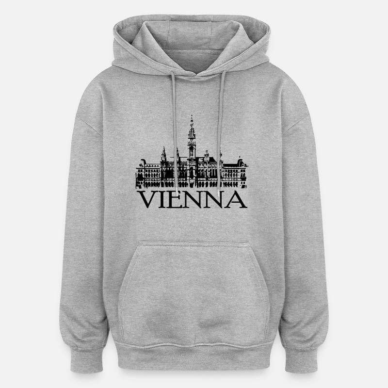 vienna - Sweat à capuche oversize unisexe - gris chiné