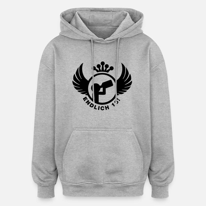 Endlich 18! Design - Oversized Unisex Hoodie - Grau meliert