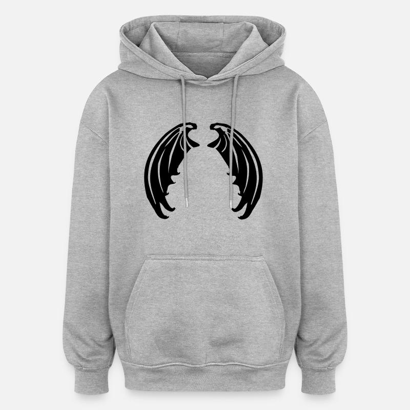 vampires_bat_wings - Sweat à capuche oversize unisexe - gris chiné