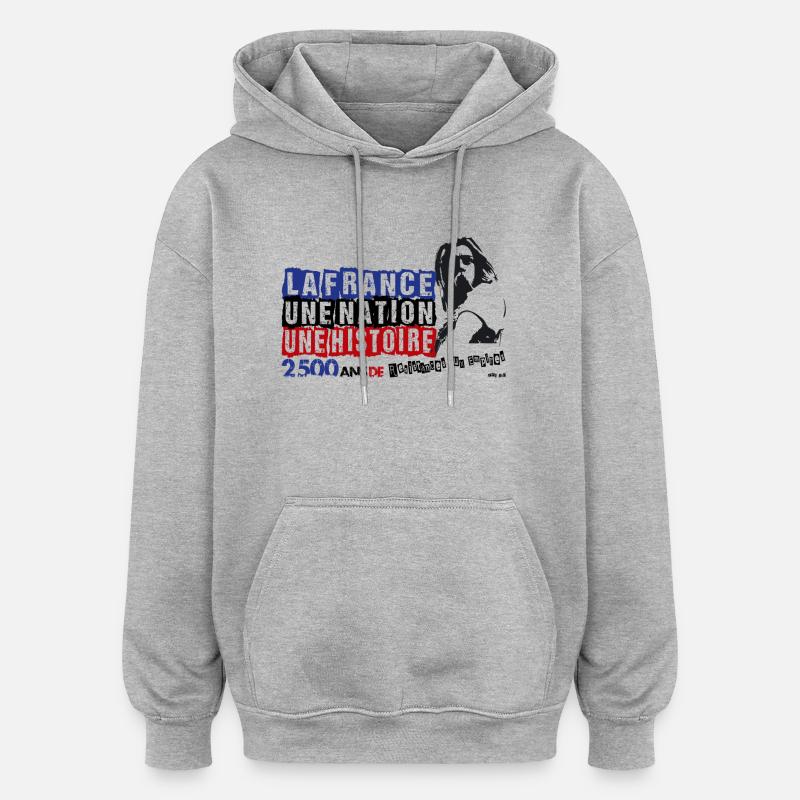 Vercingétorix - Sweat à capuche oversize unisexe - gris chiné