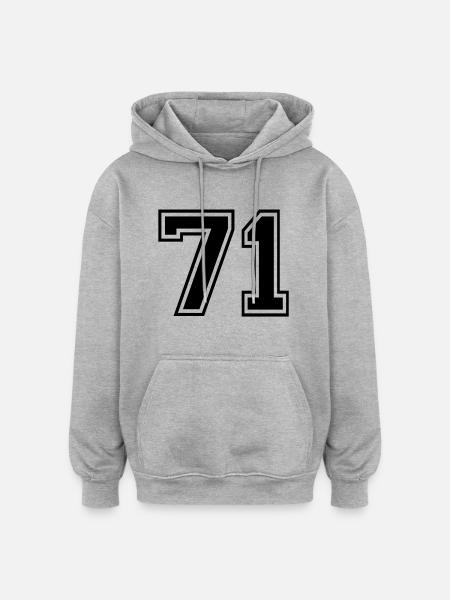 71 - Oversized Unisex Hoodie - Grau meliert