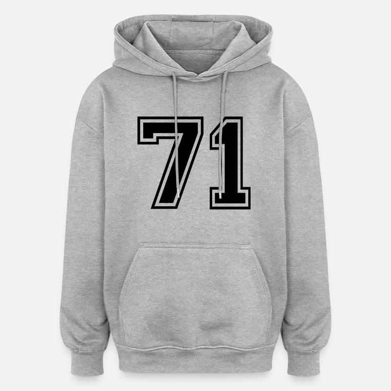71 - Oversized Unisex Hoodie - Grau meliert