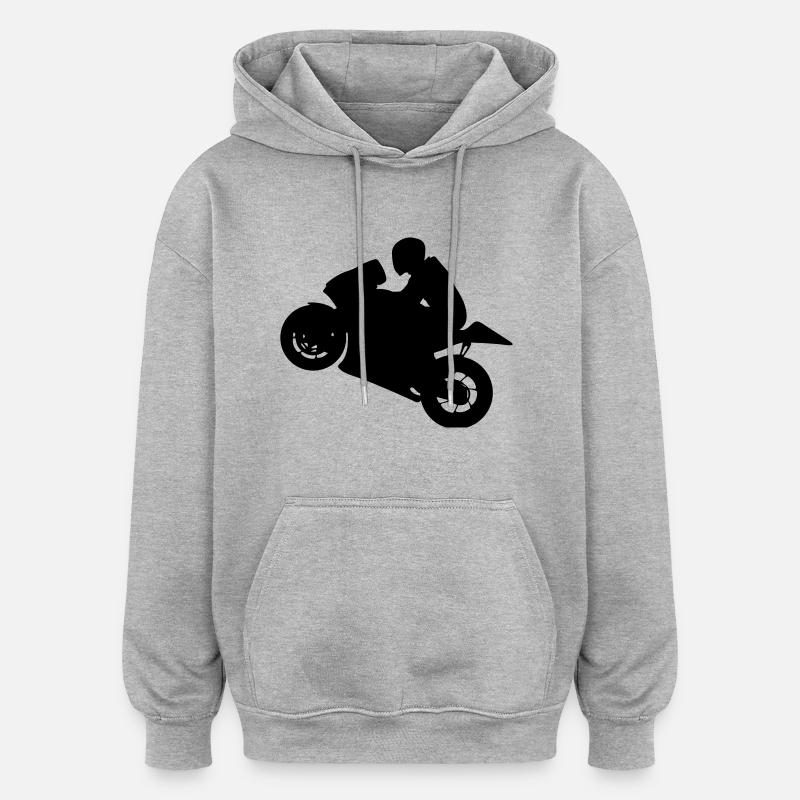 MotoGP # 8 - Sweat à capuche oversize unisexe - gris chiné