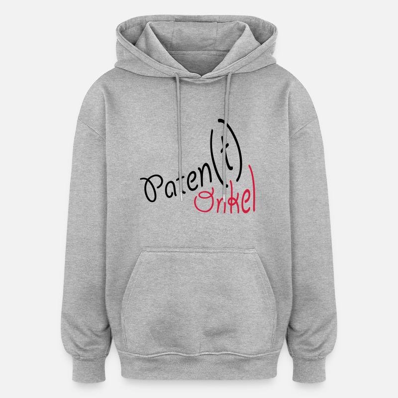 Parrain - Sweat à capuche oversize unisexe - gris chiné