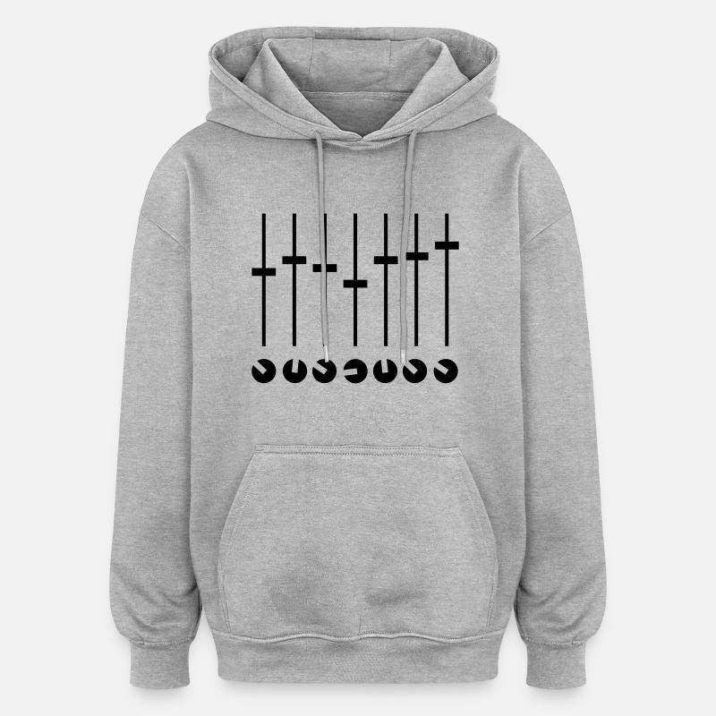 mixing_f1 - Sweat à capuche oversize unisexe - gris chiné