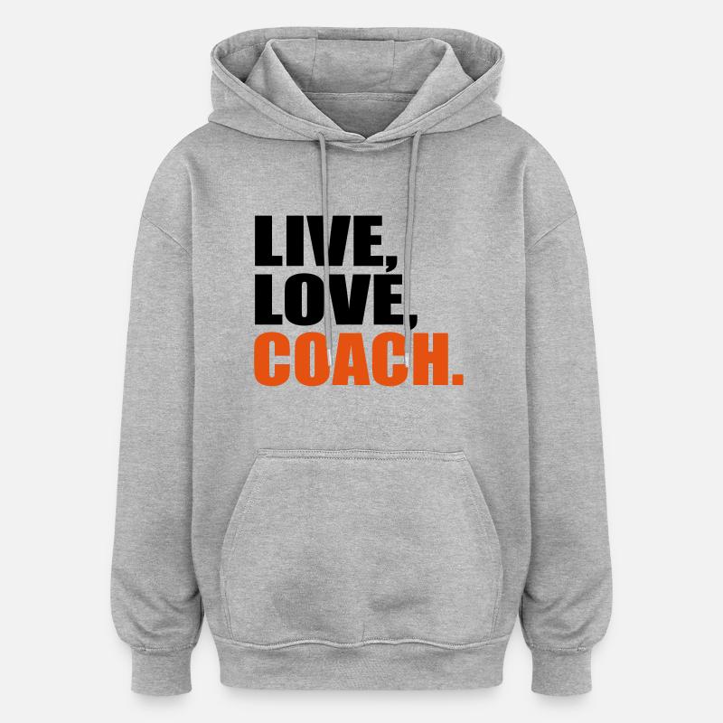 coach - Sweat à capuche oversize unisexe - gris chiné