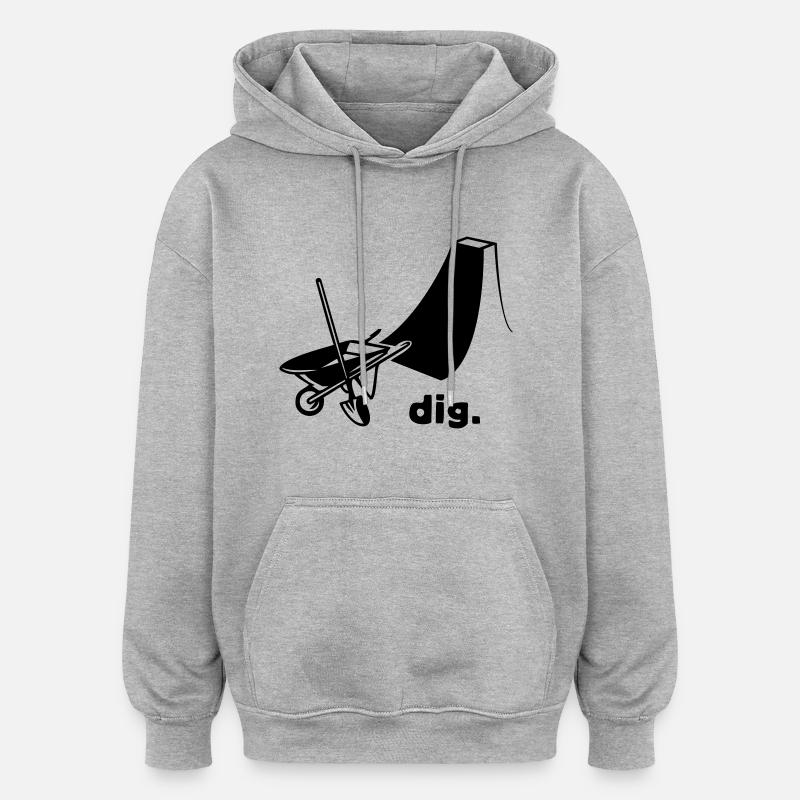 dig - Sweat à capuche oversize unisexe - gris chiné