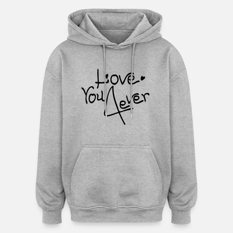 Liebe dich 4ever - Oversized Unisex Hoodie - Grau meliert