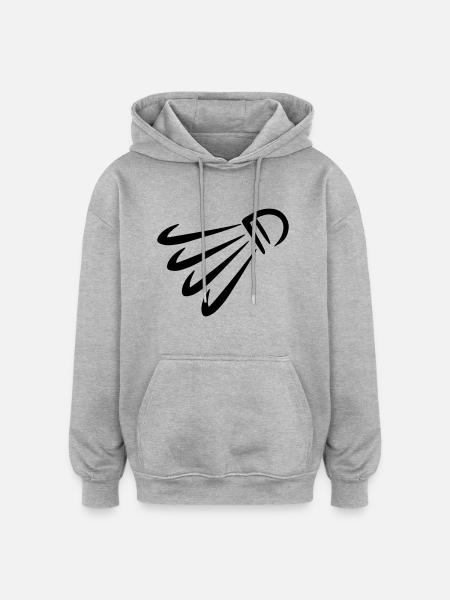 Badminton - Oversized Unisex Hoodie - Grau meliert