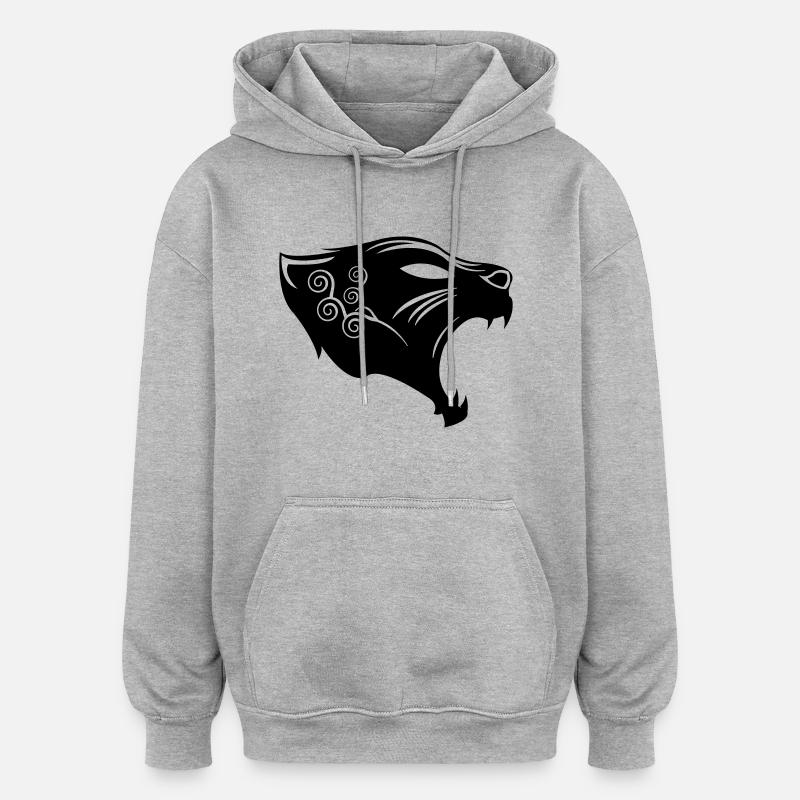 1 - Sweat à capuche oversize unisexe - gris chiné