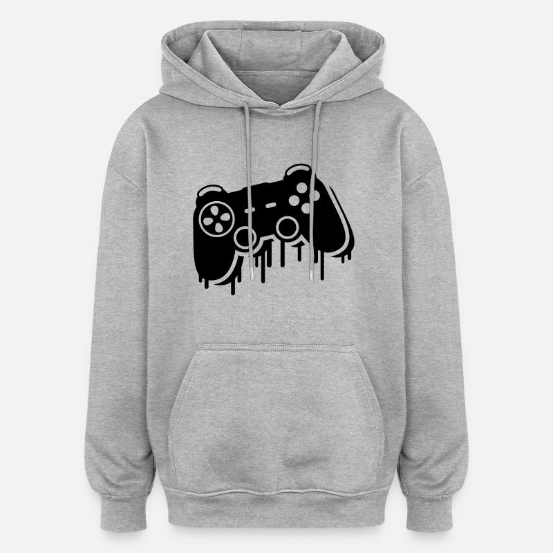 controller_graffiti_ce1 - Sweat à capuche oversize unisexe - gris chiné