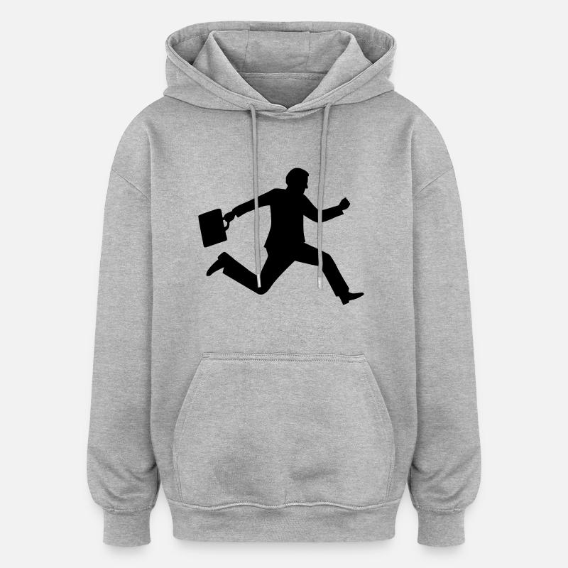 Business - Sweat à capuche oversize unisexe - gris chiné