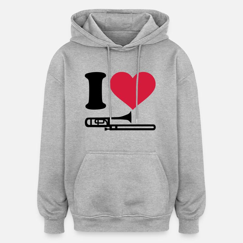Posaune - Oversized Unisex Hoodie - Grau meliert