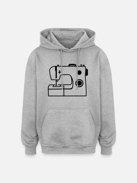 Sewing machine - Oversized Unisex Hoodie - heather grey