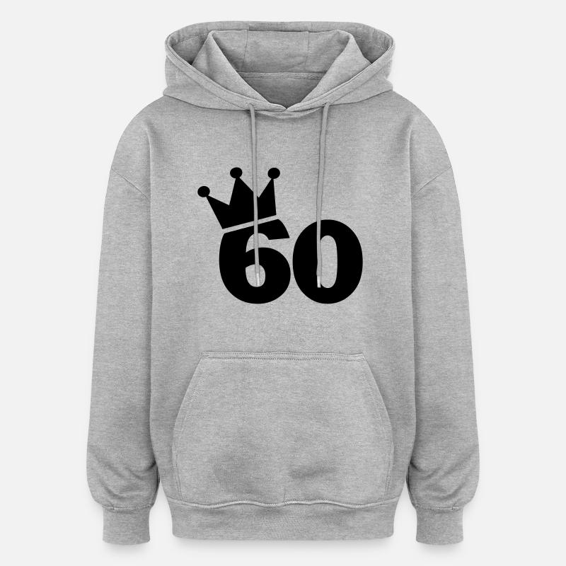 60 - Sweat à capuche oversize unisexe - gris chiné