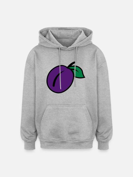 Plum - Oversized Unisex Hoodie - heather grey