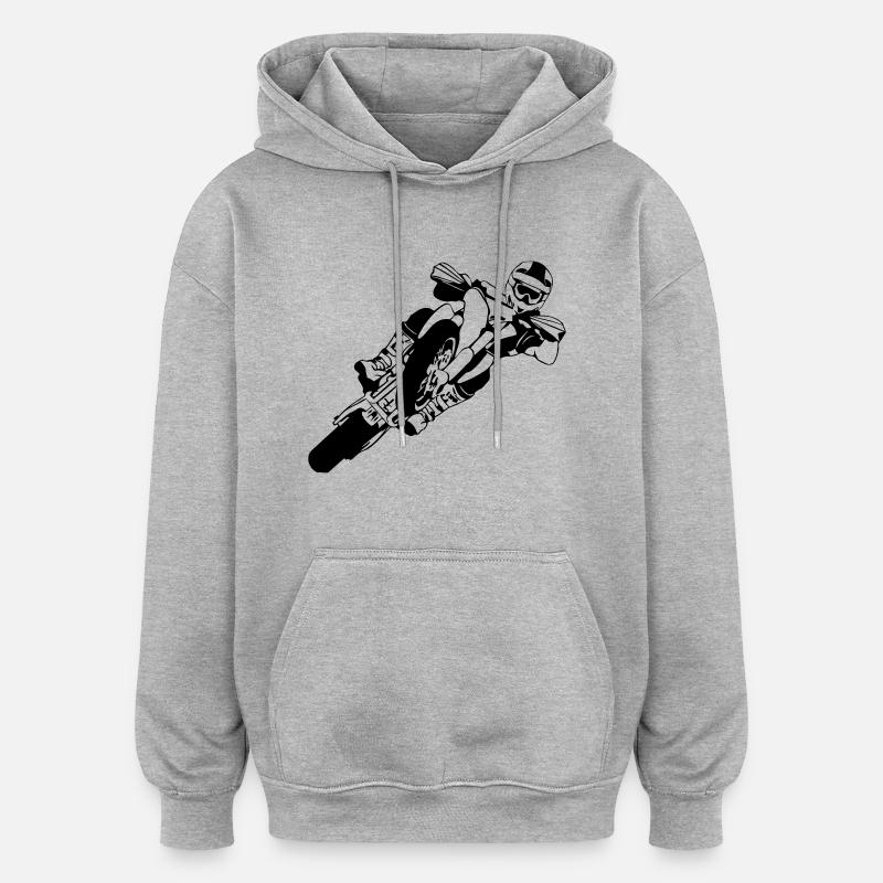 Supermoto Racing - Supermotard - Sweat à capuche oversize unisexe - gris chiné