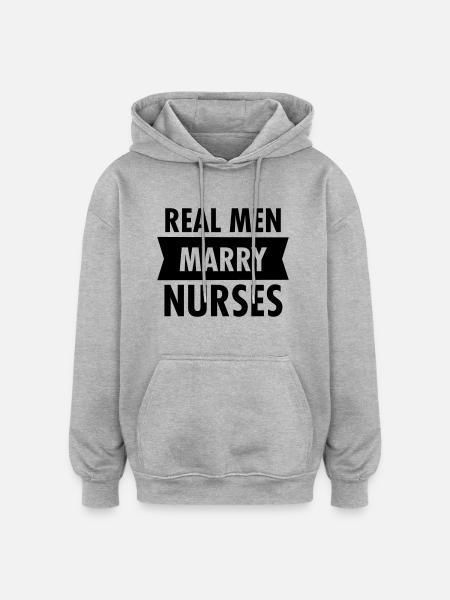 Real Men Marry Nurses - Oversized Unisex Hoodie - Grau meliert