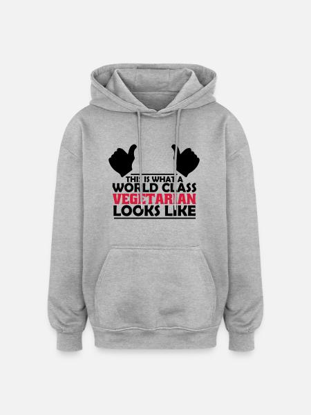 world class vegetarian - Oversized Unisex Hoodie - heather grey