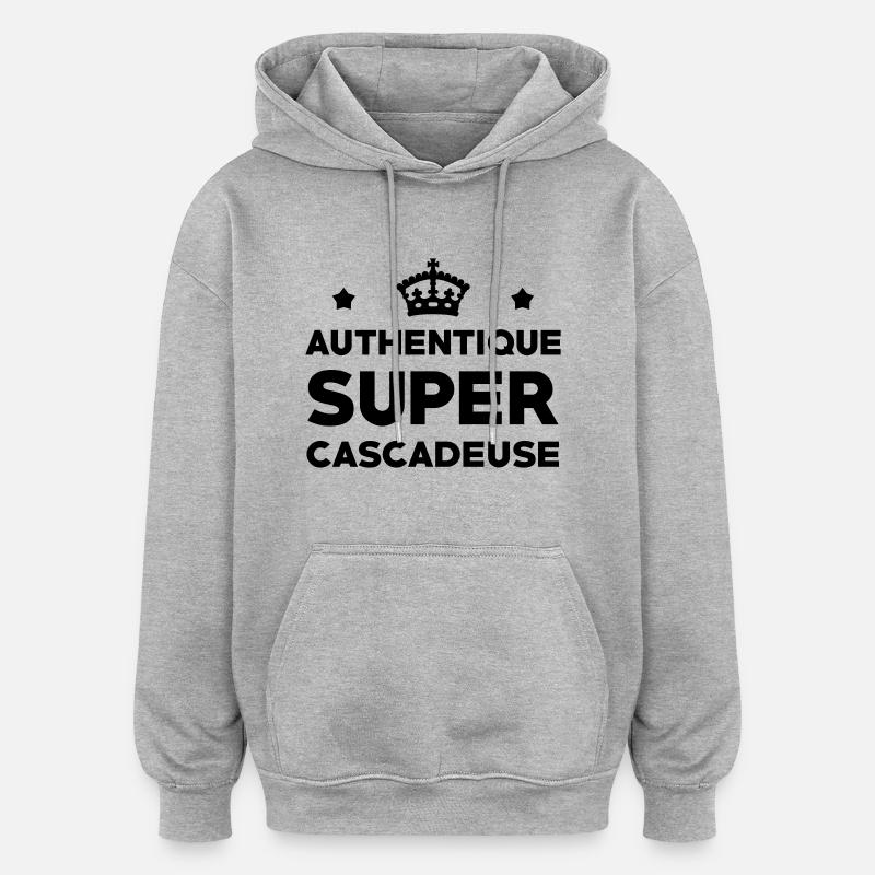 Cascadeur / Cascade / Voiture / Risque / Danger - Sweat à capuche oversize unisexe - gris chiné