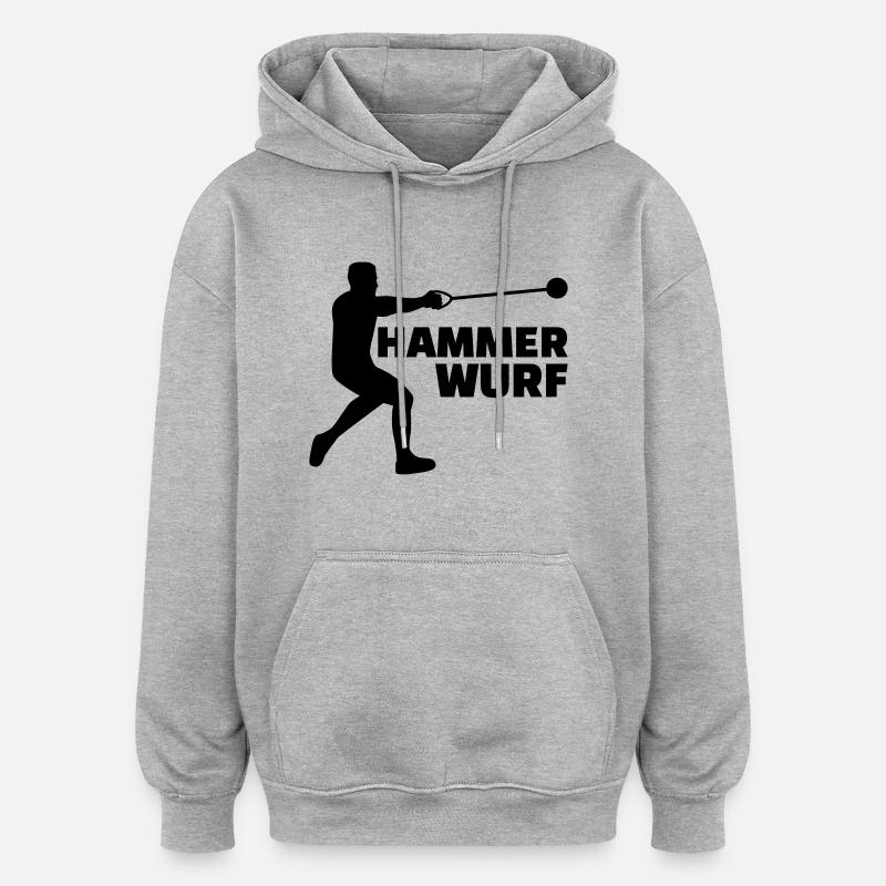 Hammerwurf - Oversized Unisex Hoodie - Grau meliert