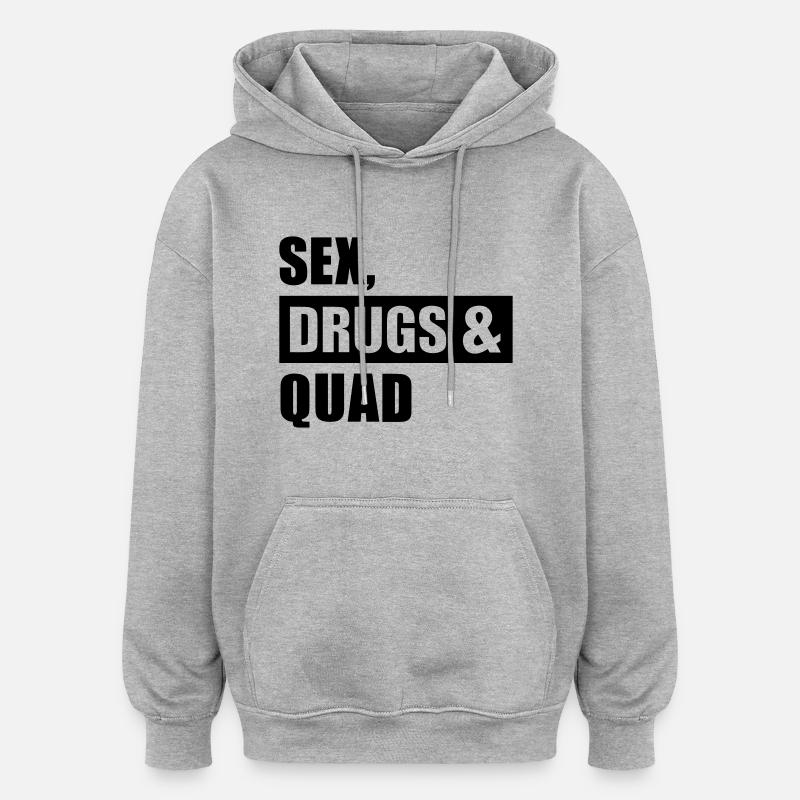 Quad - Oversized Unisex Hoodie - Grau meliert