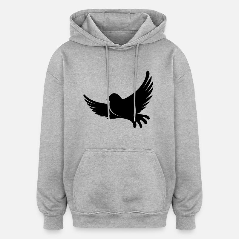 vogel - Sweat à capuche oversize unisexe - gris chiné