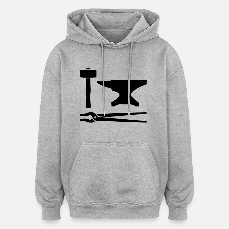 Blacksmith tools - Oversized Unisex Hoodie - heather grey