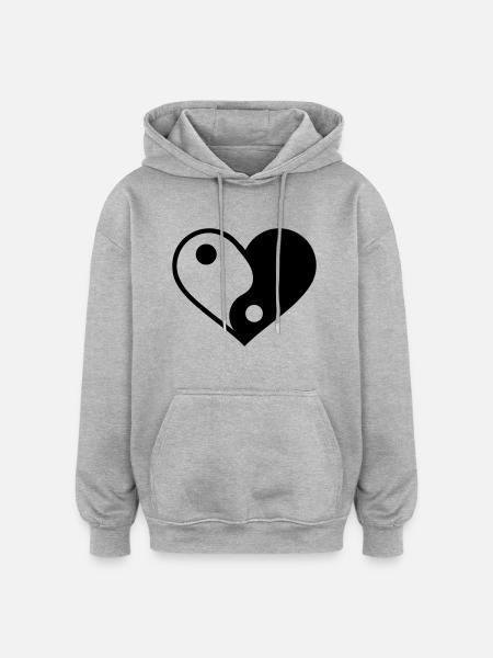 Yin yang - Oversized Unisex Hoodie - heather grey