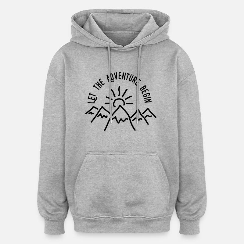 AD Let the Adventure Begin - Sweat à capuche oversize unisexe - gris chiné