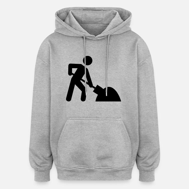 Construction worker - Oversized Unisex Hoodie - heather grey