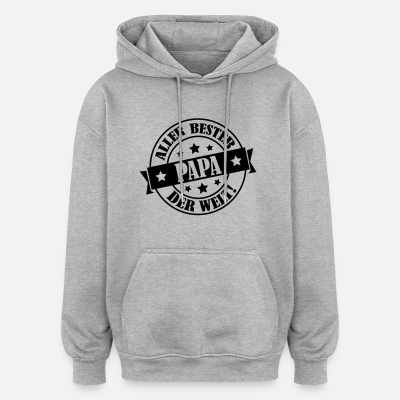 bester_papa_01 - Oversized Unisex Hoodie - Grau meliert