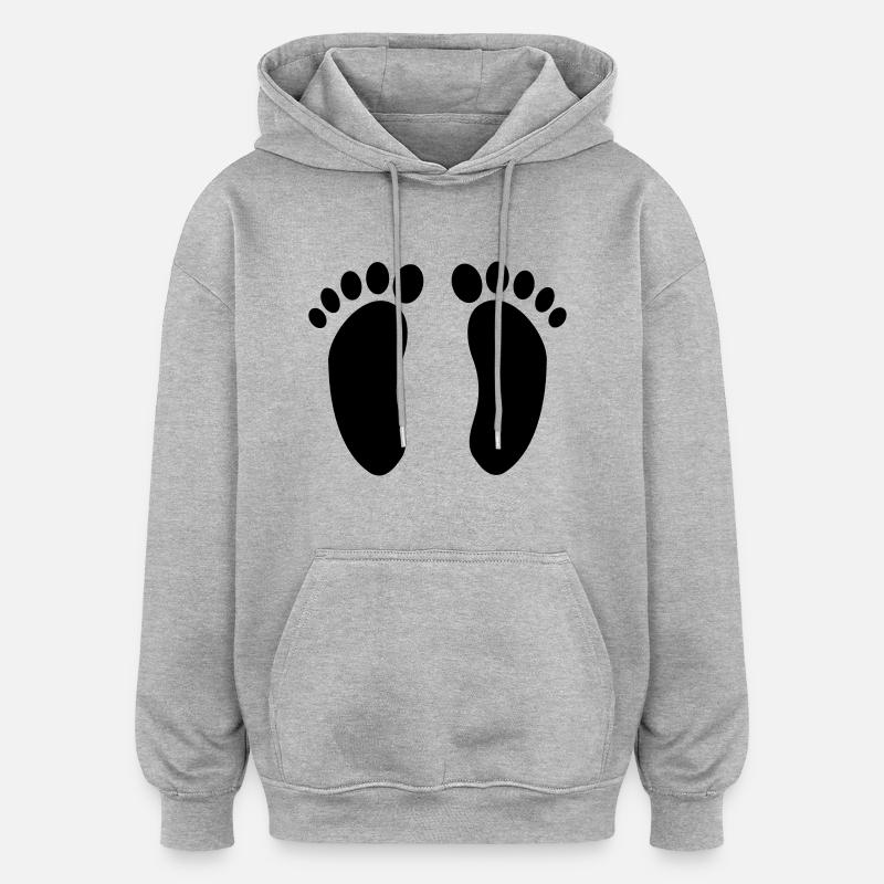 Füße - Oversized Unisex Hoodie - Grau meliert