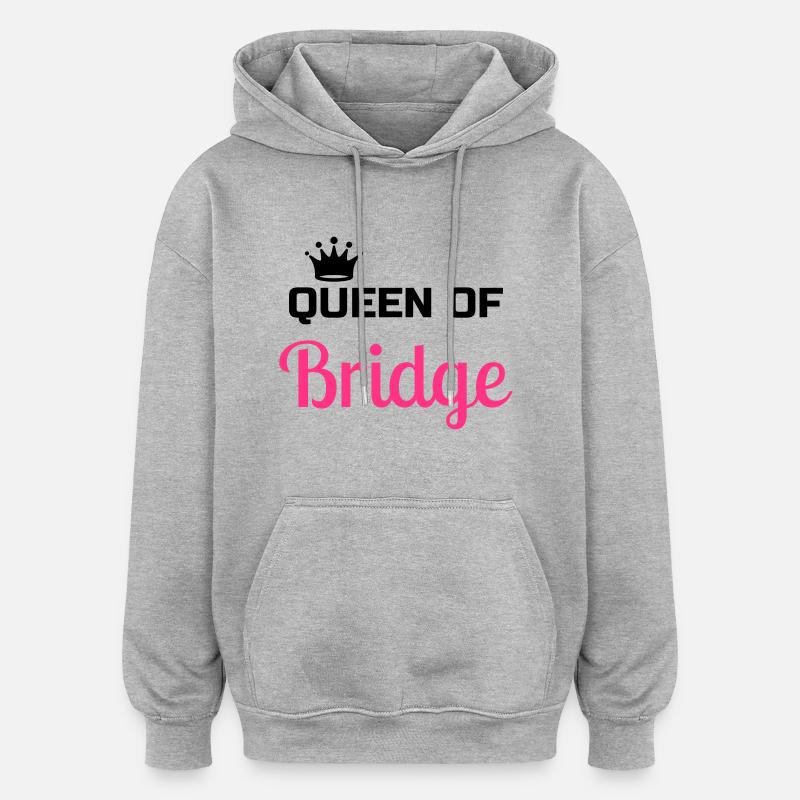 bridge / bridgeur / bridgeuse / cartes - Sweat à capuche oversize unisexe - gris chiné