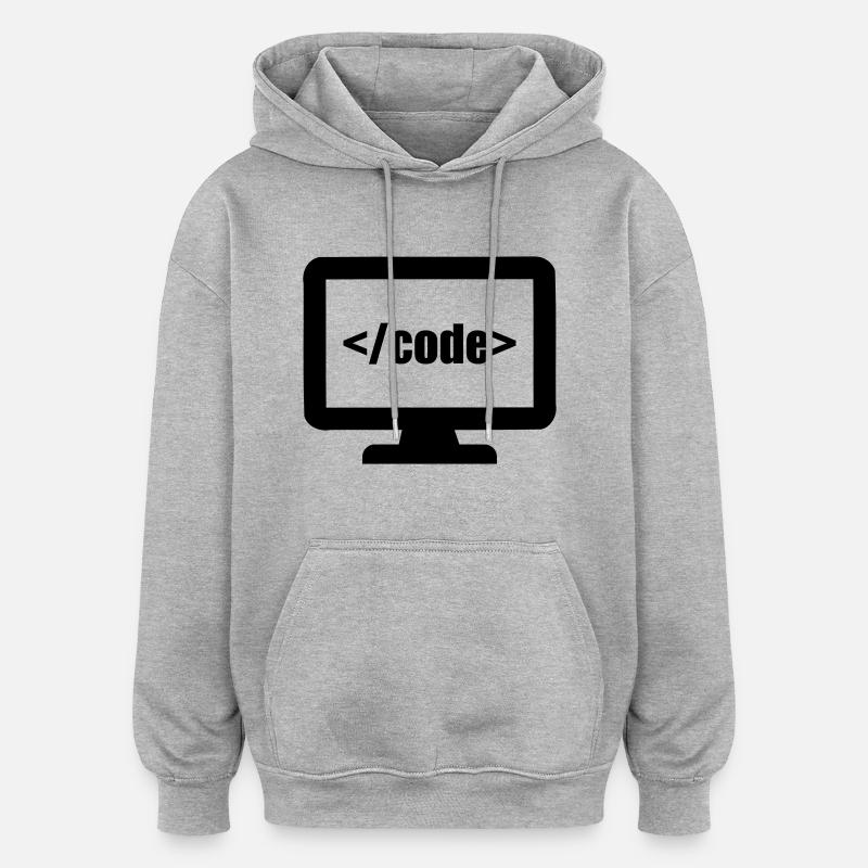 Programmeur - Sweat à capuche oversize unisexe - gris chiné