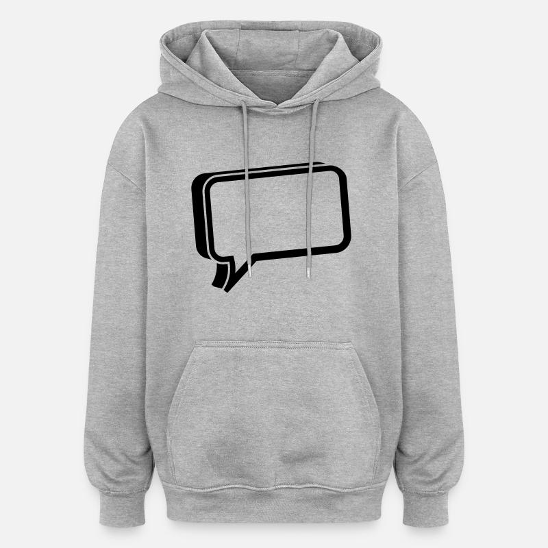 bulle de parole 3d - Sweat à capuche oversize unisexe - gris chiné